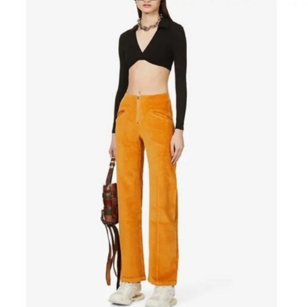 The Kript Hera Straight Leg Corduroy Pants Exposed Zip Fly